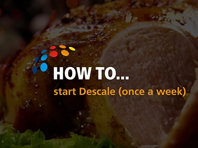 how to start descale frijado auto clean rotisserie